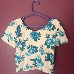 American Apparel Floral Print Cropped Top